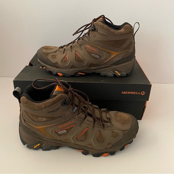 Men’s Merrell Moab Fst Ltr Mid Waterproof Boots Dark Earth 8 - Picture 7 of 7